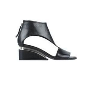 Vic Matie  Black Wedge Open Toe Bootie shoes Made In Italy Size 11 or 41